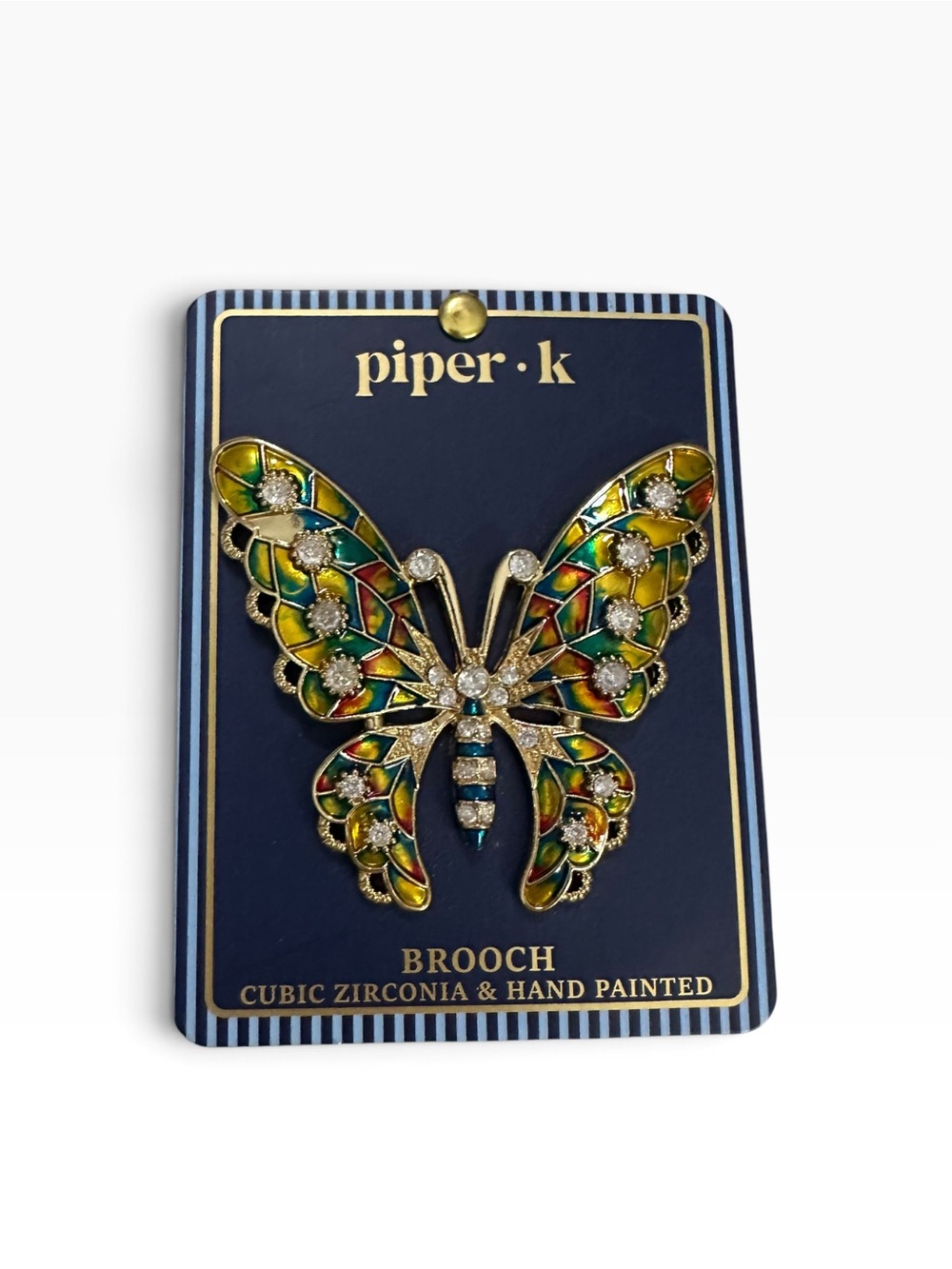 PIPER K Handpainted Butterfly Brooch